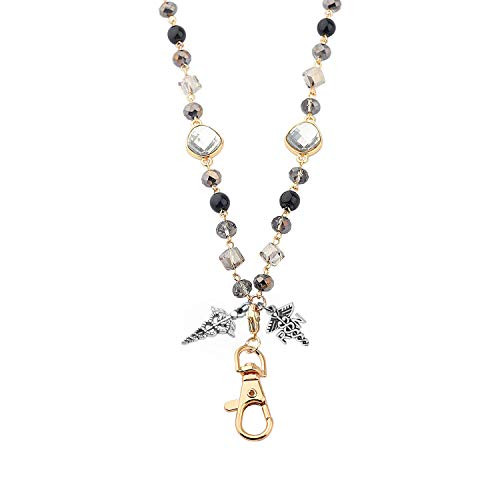 LQRI RN Nurse Gift Medical Caduceus RN Charm Lanyard Necklace ID Badge Holder Lanyard for Nurse Medical Student RN Graduation (Necklace) LQRI RN Nurse Gift Medical Caduceus RN Charm Lanyard Necklace ID Badge Holder Lanyard for Nurse Medical Student RN Graduation (Necklace)