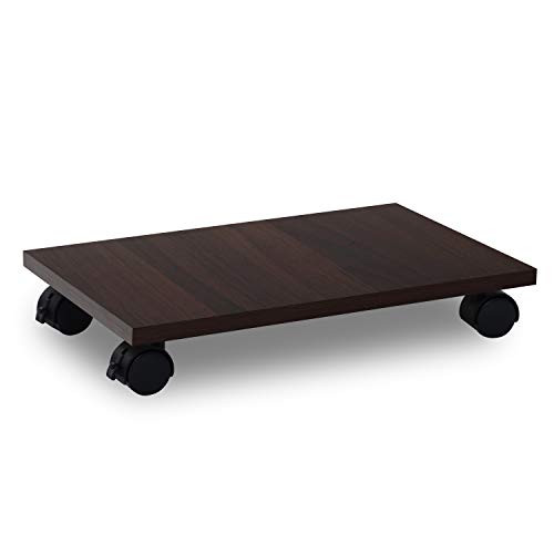 Bestier Computer CPU Stand Cart CPU Holder with 4 Caster Wheels Under Desk Brown