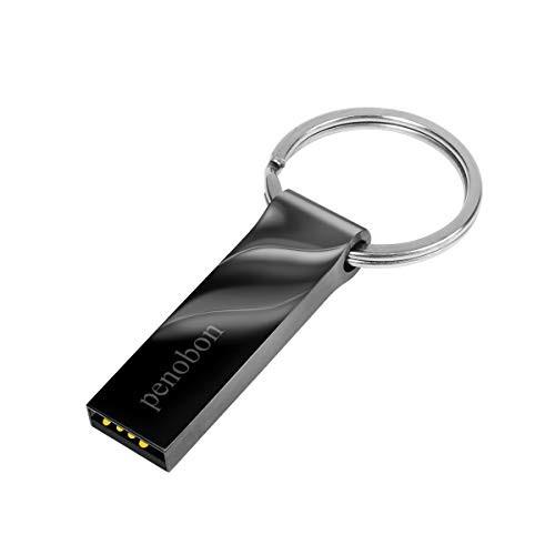 penobon 32gb USB Flash Drive 3.0 USB Flash Drive Thumb Drive Metal Memory Stick Waterproof USB Storage Flash Drive with Keychain(32GB, Black)