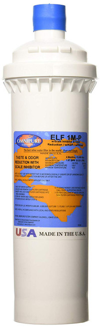 Omnipure ELF 1M-P ELF-Series 4 x 12.5 1 Micron Carbon Block ELF Filter with Phosphate and KDF