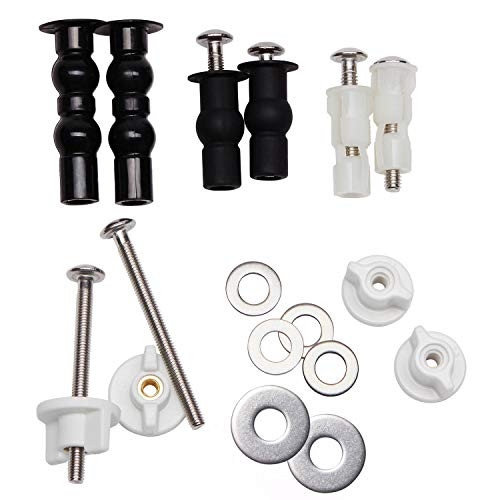 Universal Toilet Seats Screws and Bolts Metal - Toilet Seat Hinges Bolt Screws Toilet Seat Fixings Expanding Rubber Top Nuts Screws Mount Seat Hardware Toilet Seat Replacement Parts Kit(5 Choices)