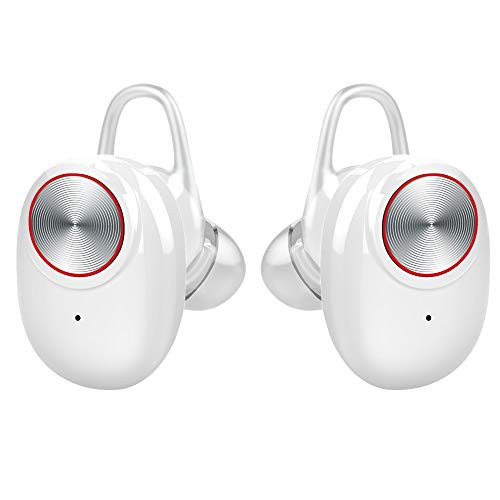 True Wireless Earbuds Bluetooth 5.0 Earbuds Wireless Headphones Noise Cancelling Earphones Bluetooth Headsets with Build-in Mic and 3D Stereo Sound(White)