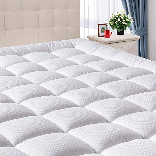 Domicare Queen Mattress Pad Cover with Deep Pocket (8"-21") - Cooling Pillowtop Cotton Quilted Mattress Pad - Down Alternative Hypoallergenic Fitted Mattress Topper Domicare Queen Mattress Pad Cover with Deep Pocket (8"-21") - Cooling Pillowtop Cotton Quilted Mattress Pad - Down Alternative Hypoallergenic Fitted Mattress Topper