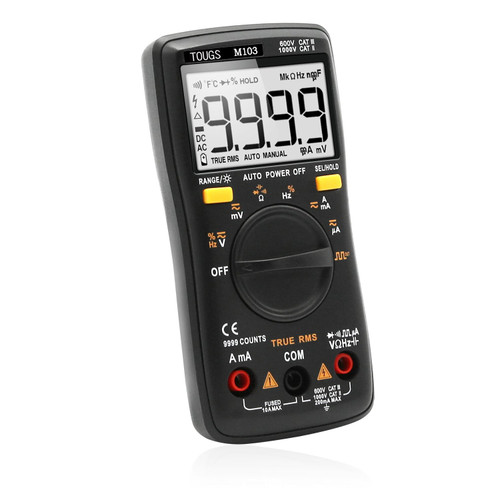 True-RMS Digital Multimeter Auto-Ranging 9999 Counts Pocket Multi Tester with Square Wave output