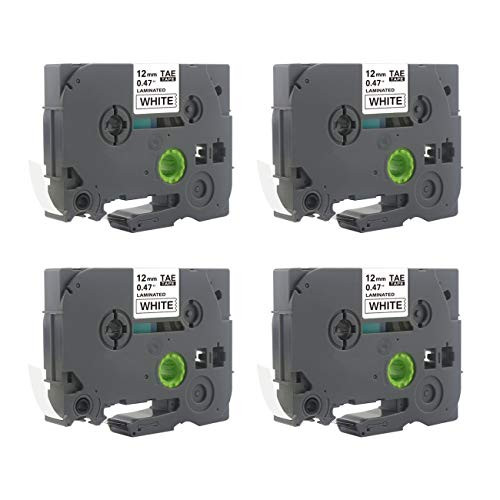 BOYEEZON Compatible P Touch Label Tape Brother TZe-231 Black on White 1/2 Inch (12mm) x 26.2 Feet (8m) Refills Tape TZe231 for Brother P Touch PT-D210 PT-H100 PT-D400 PT-D600 Label Maker 4-Pack