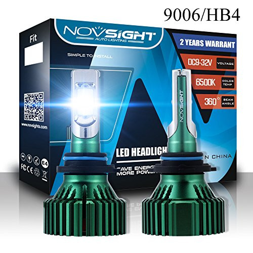 9006/HB4 Car LED Headlight Bulbs Replacement, NIGHTEYE 60W 10000LM 6000K Cool White LED Automotive Headlight Bulbs Auto Conversion Driving Lamp FOR CSP LED CHIPS (Pack of 2)-2 Year Warranty