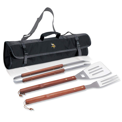 NFL Minnesota Vikings 3-Piece BBQ Tool Tote NFL Minnesota Vikings 3-Piece BBQ Tool Tote