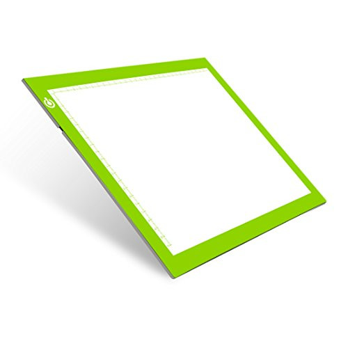 LITENERGY Portable A4 Tracing LED Copy Board Light Box, Green Ultra-Thin Adjustable USB Power Artcraft LED Trace Light Pad for Tattoo Drawing, Streaming, Sketching, Animation, Stenciling