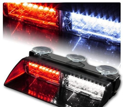 XT AUTO Car 16-led 18 Flashing Mode Emergency Vehicle Dash Warning Strobe Flash Light Red White