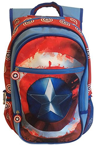 BB Designs Marvel Comics Civil War Captain America Shield Backpack (Blue/Red, One_Size)