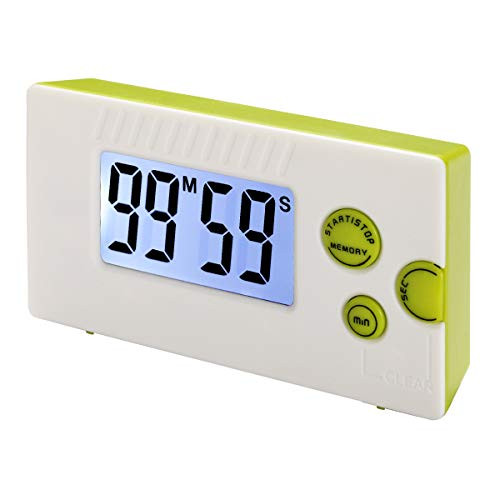 Zealforth Digital Countdown Kitchen Timer - Backlight Magnetic Cooking Count Up Down Timer With Loud Music Alarm, ON/OFF switch (Green)