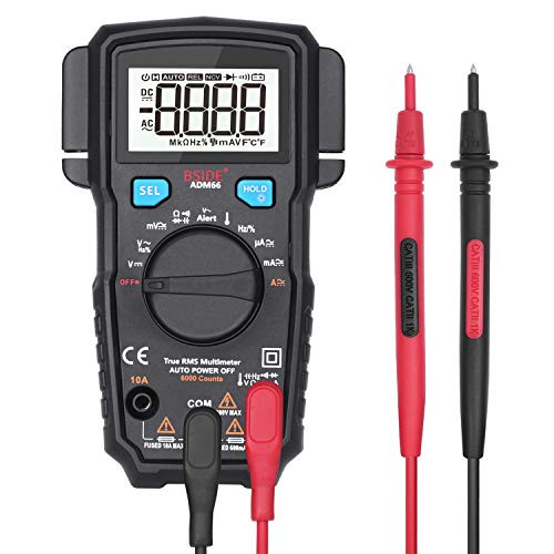 BSIDE True RMS Digital Multimeter Auto-Ranging 6000 Counts Electricians Voltmeter Temperature Capacitance Frequency V-Alert Multi Meter with Detachable Protective Case