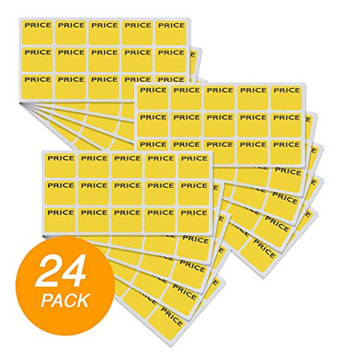 Emraw Super Great Yellow Price Mark Label Stickers - Great for School, Home & Office  180 Labels Per Pack - (2-Pack)