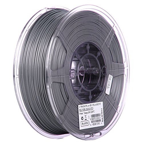 eSUN 1.75mm Silver PLA PRO (PLA+) 3D Printer Filament 1KG Spool (2.2lbs), Silver, (Pantone 423C)