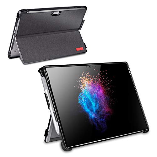 Surface Go Case,Microsoft Surface Go Case,Surface Go Keyboard Case,Multiple Angle Viewing Business Cover for Microsoft Surface go with Pen Holder and Type Cover Strap,Black