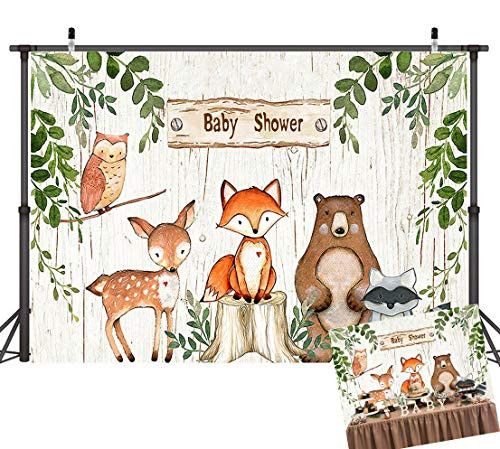 Art Studio Jungle Safari Photography Backdrop Woodland Animals Cartoon Photo Background Baby Shower Birthday Party Banner Studio Props Vinyl 7x5ft