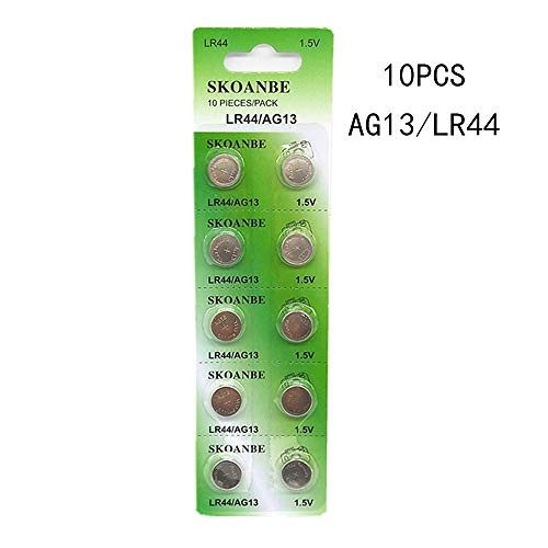 SKOANBE 10PCS AG13 LR44 357 303 SR44 1.5V Battery Button Coin Cell Batteries SKOANBE 10PCS AG13 LR44 357 303 SR44 1.5V Battery Button Coin Cell Batteries