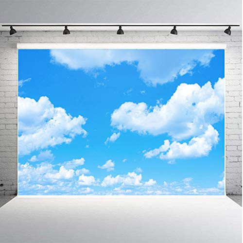 Fanghui 7x5ft Vinyl Photography Backdrops Blue Sky White Cloud Sunny Sky Photo Background Baby Shower Birthday Party Studio Props Booth Banner