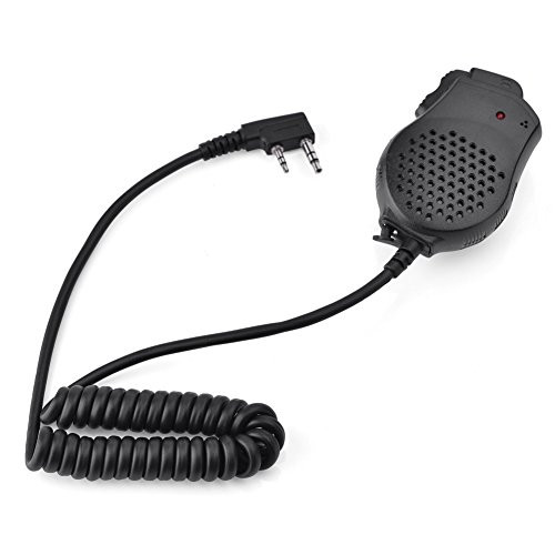 Zerone 2 PIN Handheld Dual PTT Speaker Mic for Baofeng UV-82 Two Way Radio Walkie Talkie