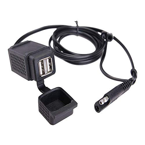 MNJ Motor SAE to USB Cable Adapter - 3.1A Dual Port Power Socket for Motorcycle for Smart Phone Tablet GPS