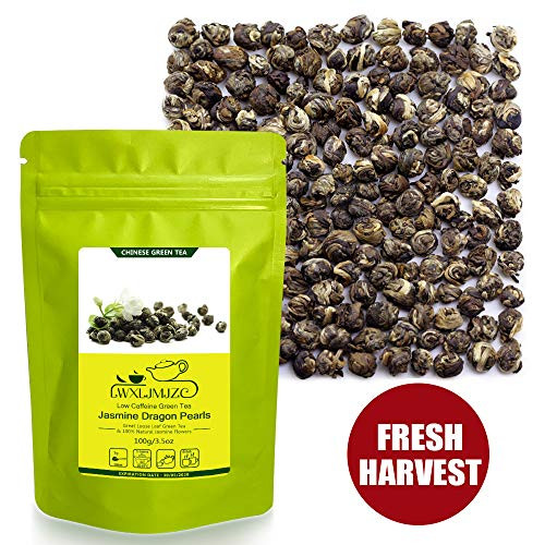 50 Servings Jasmine Tea,Imperial Jasmine Dragon Pearls Tea-,Jasmine Tea Pearls-Green Tea Flowers With Natural Jasmine,Caffeine Low-100g/3.53oz 50 Servings Jasmine Tea,Imperial Jasmine Dragon Pearls Tea-,Jasmine Tea Pearls-Green Tea Flowers With Natural Jasmine,Caffeine Low-100g/3.53oz