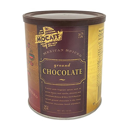 MOCAFE Azteca D'oro 1519 Mexican Spiced Ground Chocolate, 14-Ounce Tins (Pack of 4) Instant Frappe Mix, Coffee House Style Blended Drink Used in Coffee Shops