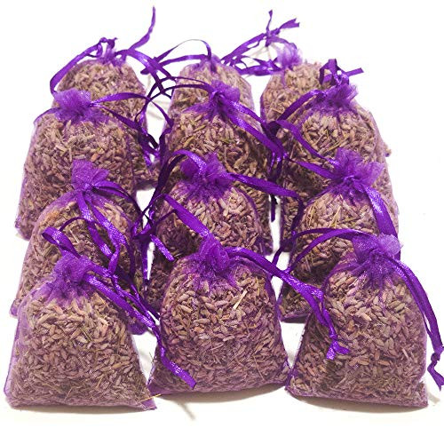 Laodicea Home | Purple Bags, Pack of 18 | Highest Fragrance Lavender Scent Sachets | Dried Lavender Flower Buds Sachets | Natural Deodorizer | Lavender Scented Sachets for Drawer and Closet