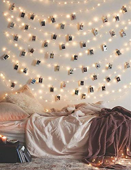 Photo Clip String Lights 33Ft - 100 LED Fairy String Lights with 50 Clear Clips for Hanging Pictures, USB Powered Photo String Lights with Clips - Perfect Dorm Bedroom Wall Decor Wedding Decorations Photo Clip String Lights 33Ft - 100 LED Fairy String Lights with 50 Clear Clips for Hanging Pictures, USB Powered Photo String Lights with Clips - Perfect Dorm Bedroom Wall Decor Wedding Decorations