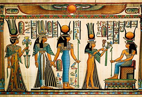 LFEEY 10x8ft Egyptian Papyrus Backdrop Coloring Ancient Egypt Parchment Hieroglyphic Gods Ramses Pharaoh Photo Background for Travel Vacation Photo Studio Props