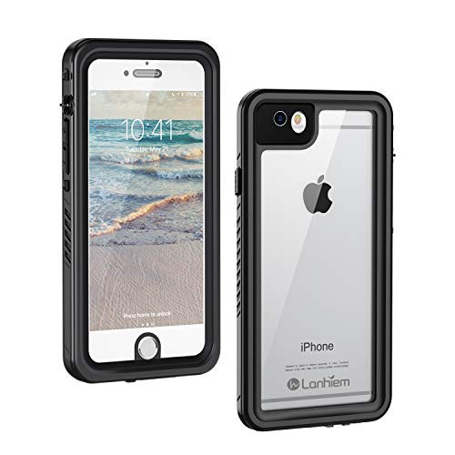 iPhone 6 / 6s Case, Lanhiem IP68 Waterproof Dustproof Shockproof Full Body Sealed Underwater Protective Cover with Built-in Screen Protector for iPhone 6 6s (Black)