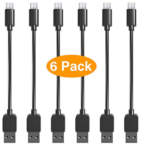 Micro USB Cable Android MSTJRY 6-Pack 10Inch Black USB to Micro USB Cables High Speed USB2.0 Sync and Charging Cables for Samsung, HTC, Motorola, Nokia, Kindle, MP3, Tablet and More