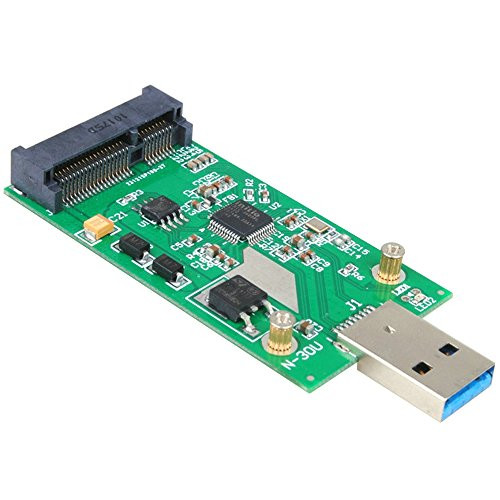 Lankot USB3.0 mSATA SSD Adapter, Mini SATA to USB Converter, mSATA to USB Card as USB Disk Drive, 50mm MIni SATA Solid State Drive Converter as External Hard Drive (2018 Upgrade)