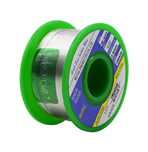 Ahyapiner Solder Wire Lead Free Sn99.3 Cu0.7 with Rosin Core for Electrical Soldering 0.8mm Net Weight 50g/1.76oz