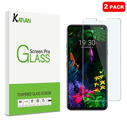 [2 Pack] LG G8 ThinQ Screen Protector, KATIAN HD Clear Protector [Anti-Scratch] [Anti-Fingerprint] [No-Bubble] [Case-Friendly], 9H Hardness Tempered Glass Screen Film for LG G8 ThinQ