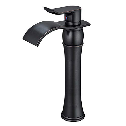 Wovier Oil Rubbed Bronze Bathroom Sink Faucet With Drain,Single Handle Single Hole Vessel Lavatory Faucet,Basin Mixer Tap Tall Body