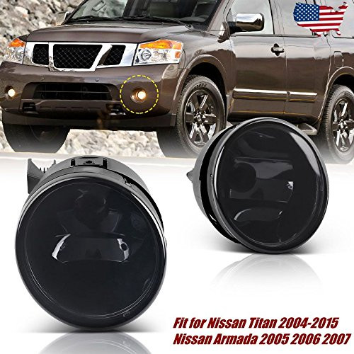 Fog Lights For Nissan Titan 2004-2015 Nissan Armada 2005 2006 2007 (OE Style Smoke Lens w/ 889 12V 37.5W Bulbs)