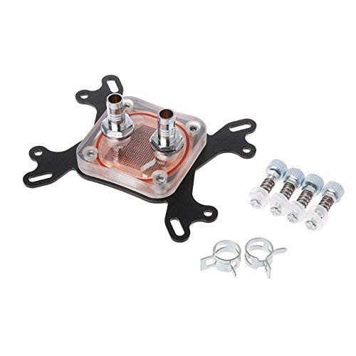 Floratek CPU Water Cooling Block Computer Water Cooler G1/4 with 50mm Copper Base Universal CPU Waterblock for Intel AMD CPU Water Cooling System (Black)