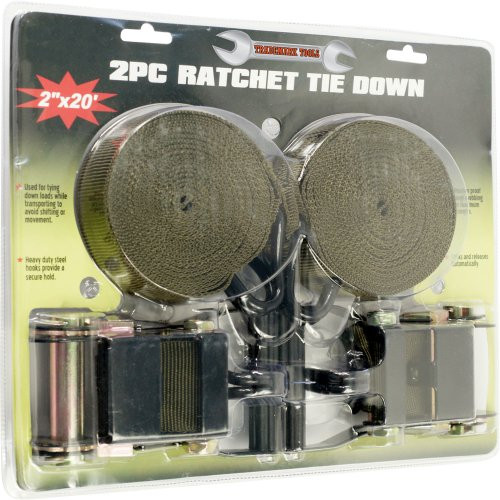 Stalwart 75-7920 Ratchet Tie Down Set - 2 Piece