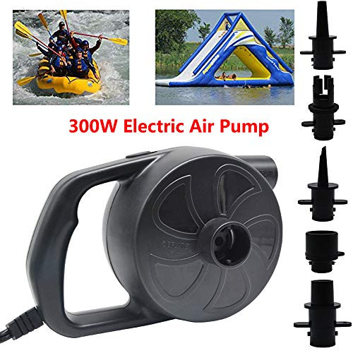 Air Pump for Inflatables Air Mattress Pump Air Bed Pool Toy Raft Boat Quick Electric Air Pump Black (AC Pump(300W))