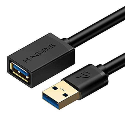 Hagibis USB Extension Cable USB 3.0 High Speed Extender Cord Male to Female Data Transfer for PS3/4, USB Flash Drive, Card Reader, Hard Drive, Keyboard, Printer, Camera, Scanner (1.5ft)