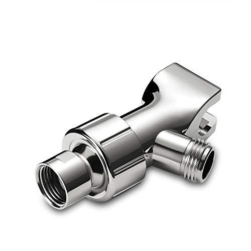 Couradric Shower Arm Bracket Mount, Adjustable Handheld Shower Holder with Brass Connector for Universal G1/2 Shower Arm and Hose, Chrome