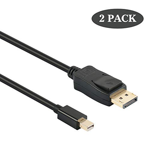 Mini DisplayPort to DisplayPort 4K@60Hz 6 Feet Cable 2 Pack, Benfei Mini DP(Thunderbolt Compatible) to Display Port Adapter Male to Male Gold-Plated Cord for MacBook, Lenovo, Dell and Other Brand