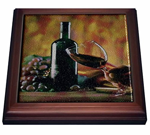 3dRose trv_36496_1 Glass of Wine in Napa Trivet with Ceramic Tile, 8 by 8", Brown 3dRose trv_36496_1 Glass of Wine in Napa Trivet with Ceramic Tile, 8 by 8", Brown