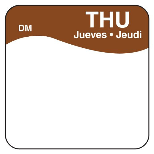 DayMark Day of the Week 1" x 1" Dissolvable Label, THU (Roll of 500) DayMark Day of the Week 1" x 1" Dissolvable Label, THU (Roll of 500)