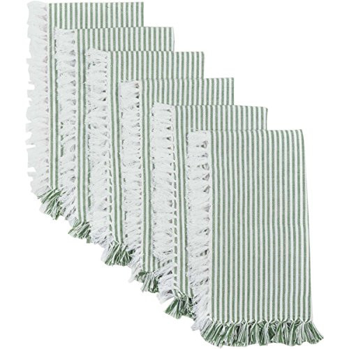 VHC Brands Harvest & Thanksgiving Farmhouse Tabletop & Kitchen - Ashton Green Napkin Set of 6, VHC Brands Harvest & Thanksgiving Farmhouse Tabletop & Kitchen - Ashton Green Napkin Set of 6,