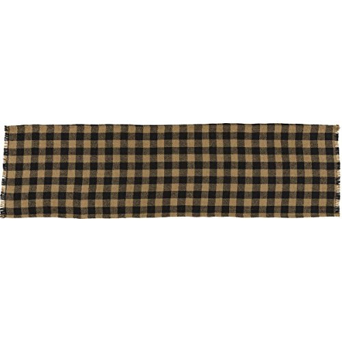 VHC Brands 15232 Classic Country Primitive Tabletop & Kitchen-Burlap Check Black Fringed Runner, 13" x 48" VHC Brands 15232 Classic Country Primitive Tabletop & Kitchen-Burlap Check Black Fringed Runner, 13" x 48"