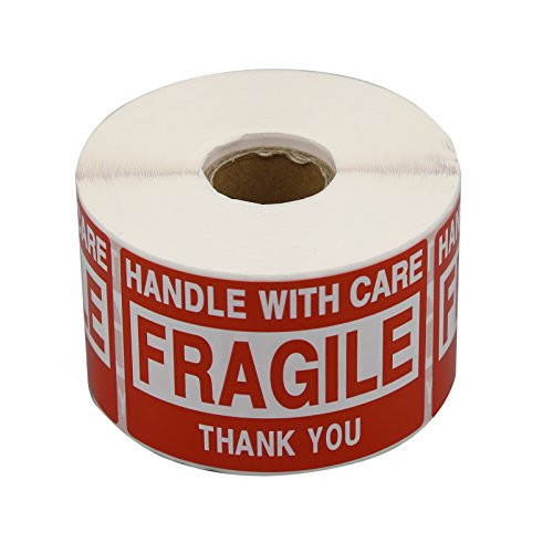 PacificMailer 1 Roll 2"x3" Fragile Stickers Handle with Care Warning Packing Shipping Label with Self Adhesive [500 Labels per Roll]