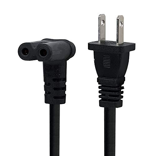 12FT(3.65M) US 2 Prong to IEC 320 C7(Figure 8) Right Angle-Down Angle AC Power Cord,Upward Downward Angled Figure 8 (C7) Replacement Cord for LED LCD TV Monitor Apple TV, Sony PS4, PS3 Slim Edition