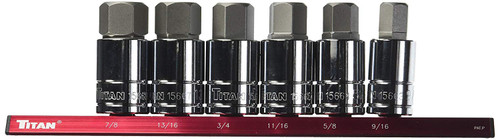 Titan 16130 1/2-Inch Drive SAE Hex Bit Socket Set, 6-Piece