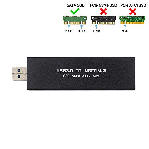 GODSHARK M.2 SSD Enclosure (No Cable Need), USB to M.2 SATA SSD (B Key) Adapter with Case, Use as Portable SSD, High Performance M.2 External Enclosure, Support M2 2230 2242 2260 2280